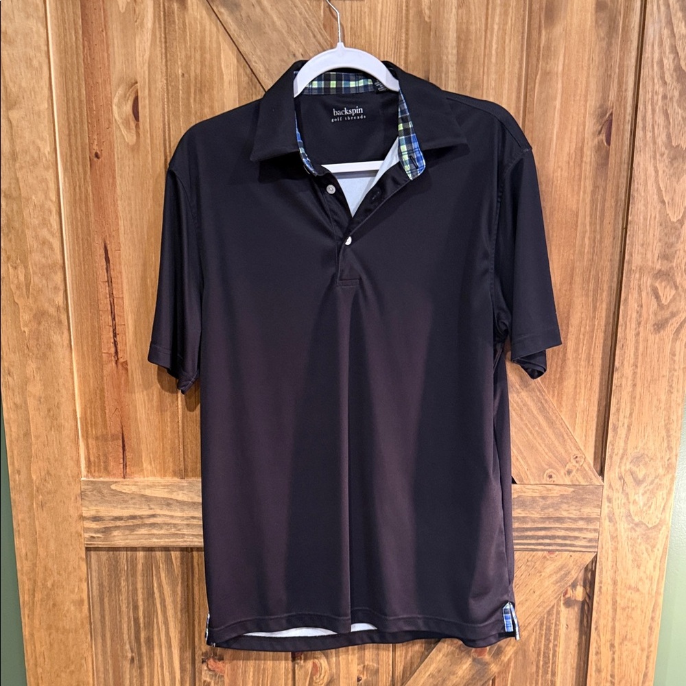 Black Men's Polo Shirt by Backspin Golf Threads